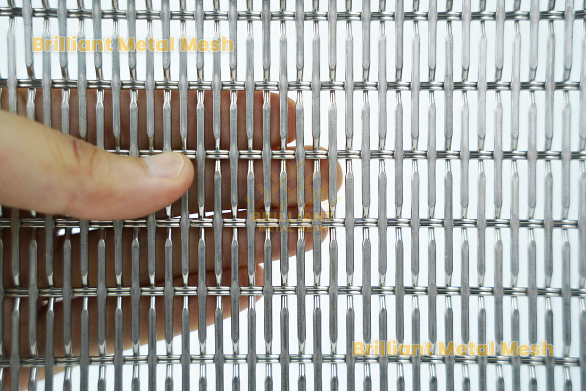 Architectural Decorative Stainless Steel Flat Top Wire Mesh Panels